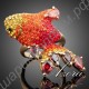 Кольцо Carp Ring for Valentine's Day 18K Real Gold Plated Multicolour SWA ELEMENTS Austrian Crystal Red
